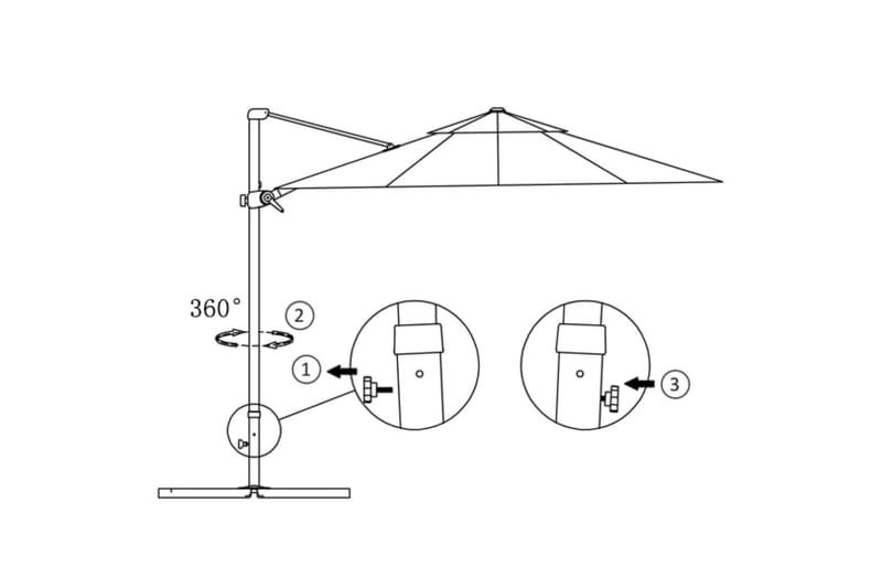 Frihängande parasoll med aluminiumstång svart 300 cm - Svart - Utemöbler - Solskydd - Parasoll - Hängparasoll