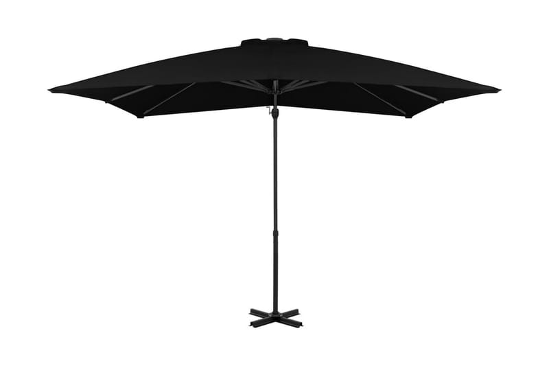 Frihängande parasoll med aluminiumstång svart 250x250 cm - Svart - Utemöbler - Solskydd - Parasoll - Hängparasoll
