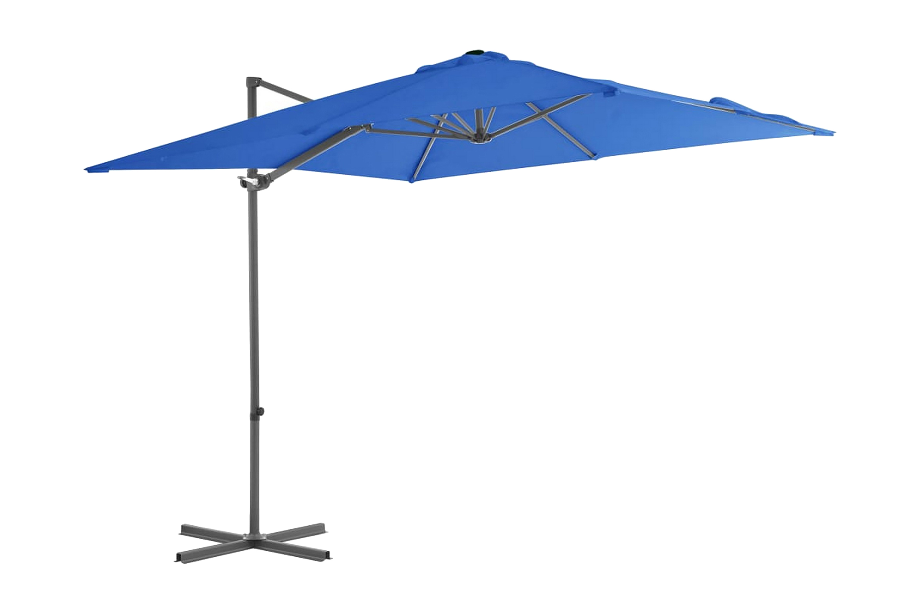 Frihängande parasoll med stålstång azurblå 250×250 cm – Azurblå