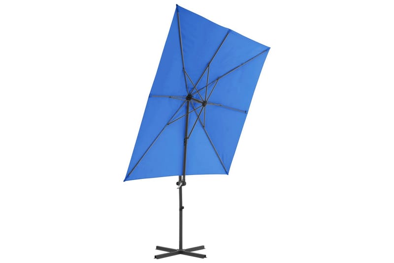Frihängande parasoll med stålstång azurblå 250x250 cm - Azurblå - Hängparasoll