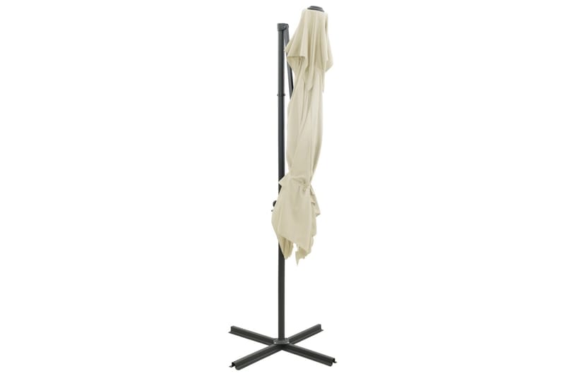 Frihängande parasoll med ventilation sand 250x250 cm - Beige - Utemöbler - Solskydd - Parasoll - Hängparasoll