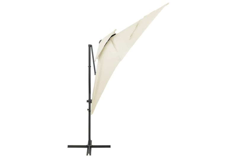 Frihängande parasoll med ventilation sand 250x250 cm - Beige - Utemöbler - Solskydd - Parasoll - Hängparasoll