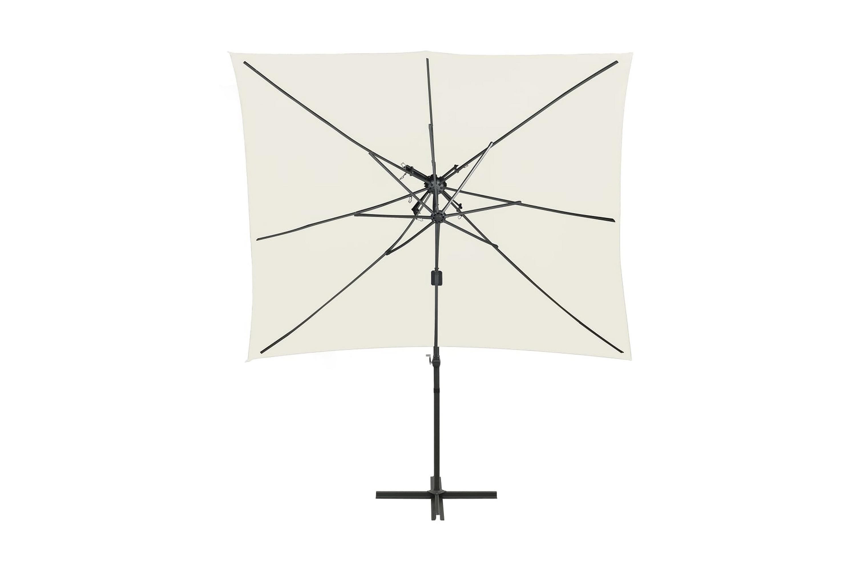 Frihängande parasoll med ventilation sand 250×250 cm – Beige