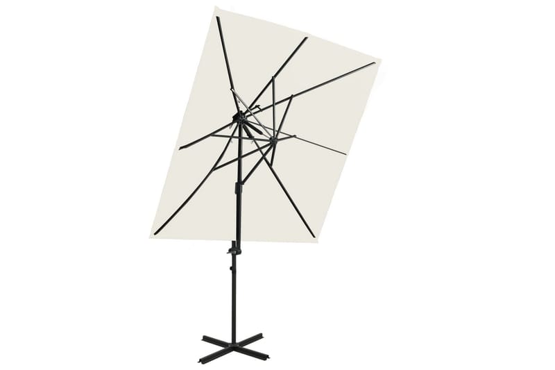 Frihängande parasoll med ventilation sand 250x250 cm - Beige - Utemöbler - Solskydd - Parasoll - Hängparasoll