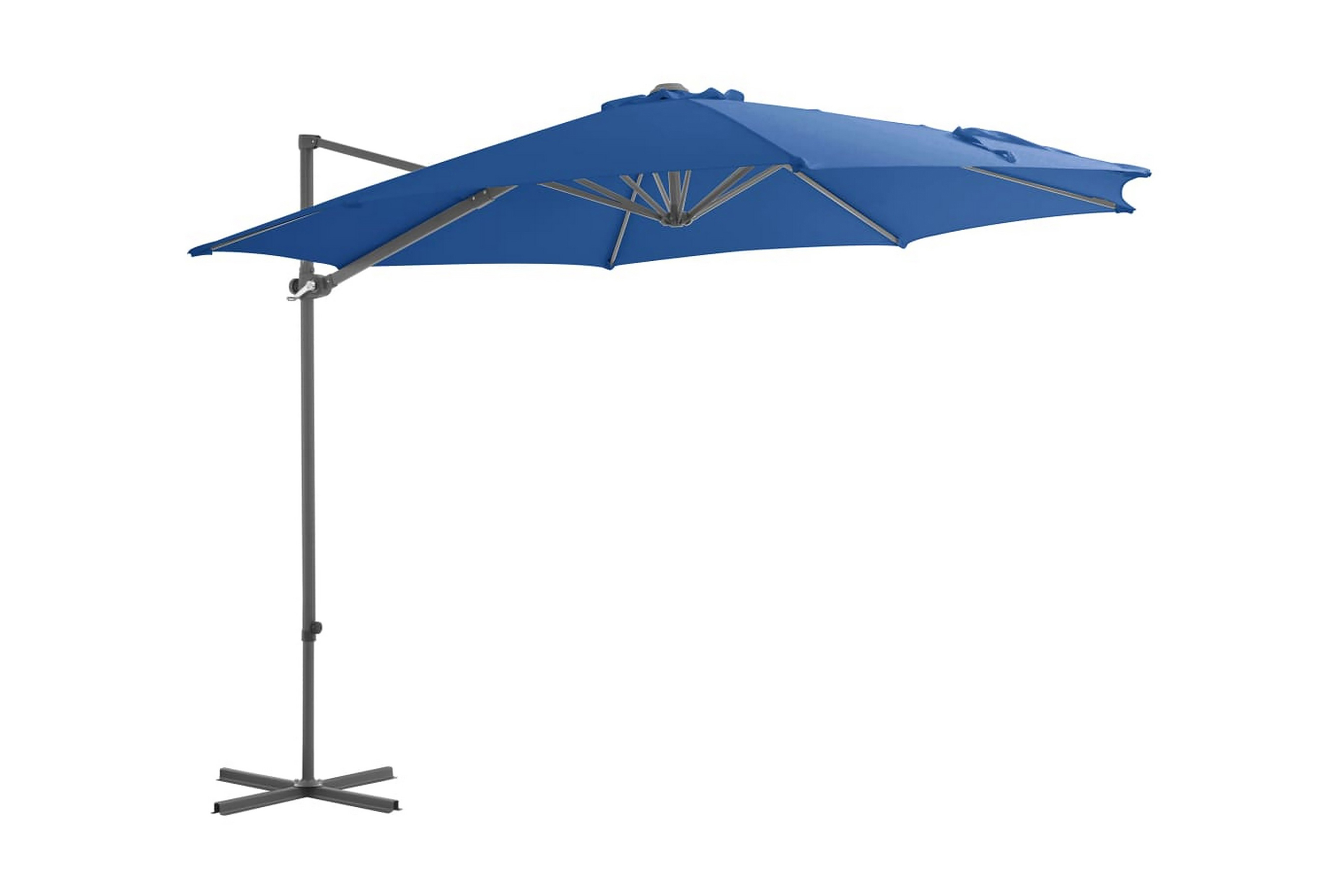 Frihängande parasoll med stålstång azurblå 300 cm – Azurblå