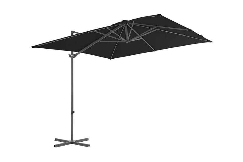 Frihängande parasoll med stålstång svart 250x250 cm - Svart - Utemöbler - Solskydd - Parasoll - Hängparasoll