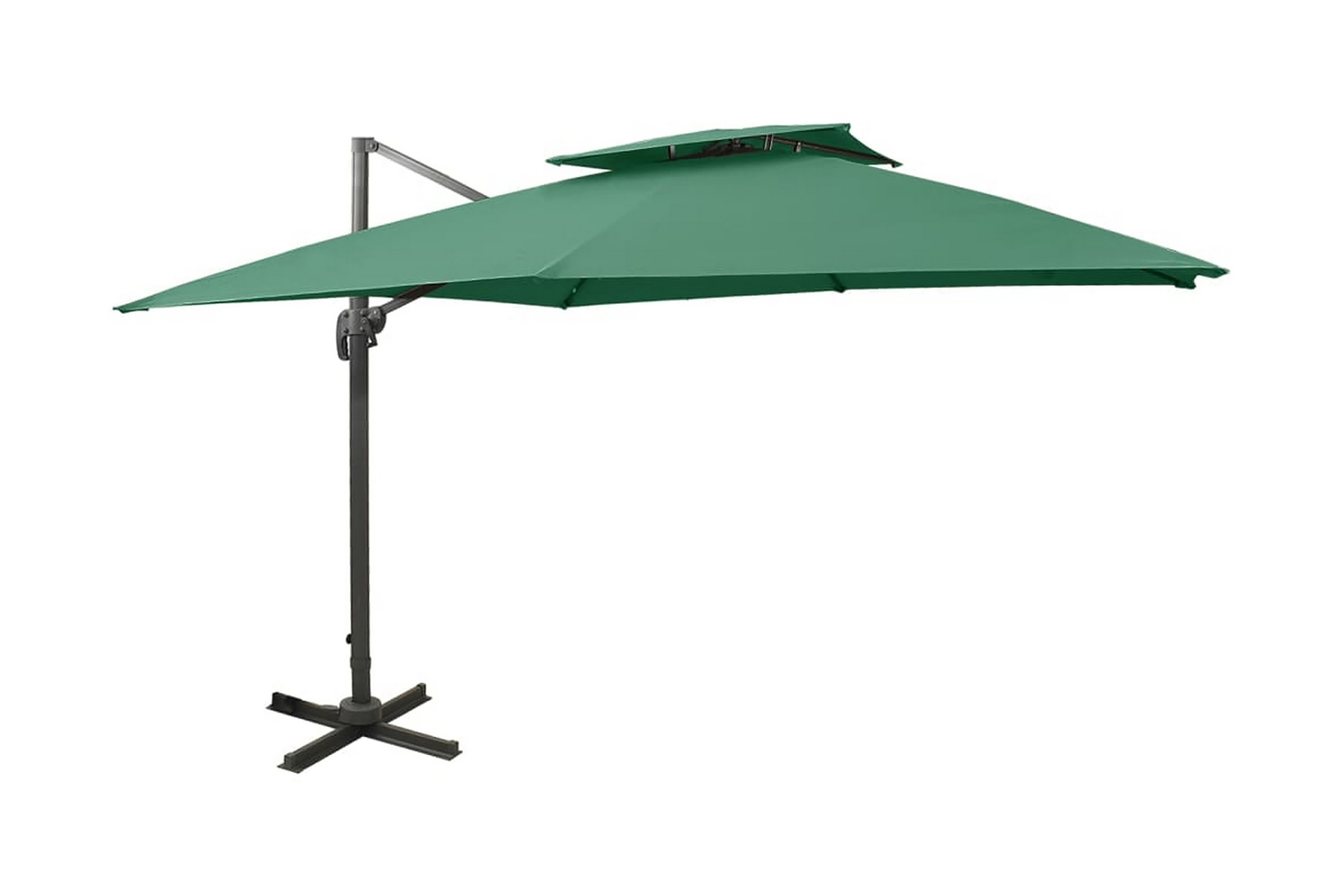 Frihängande parasoll med ventilation 300×300 cm grön – Grön