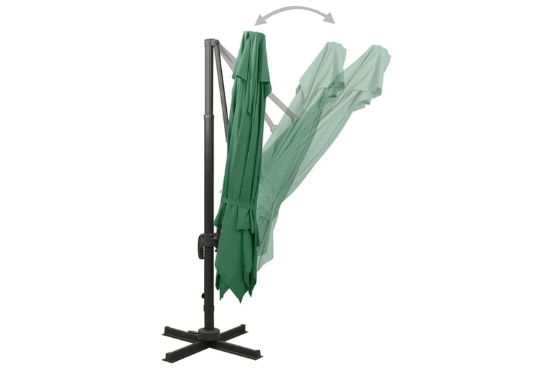 Frihängande parasoll med ventilation 300x300 cm grön - Grön - Hängparasoll