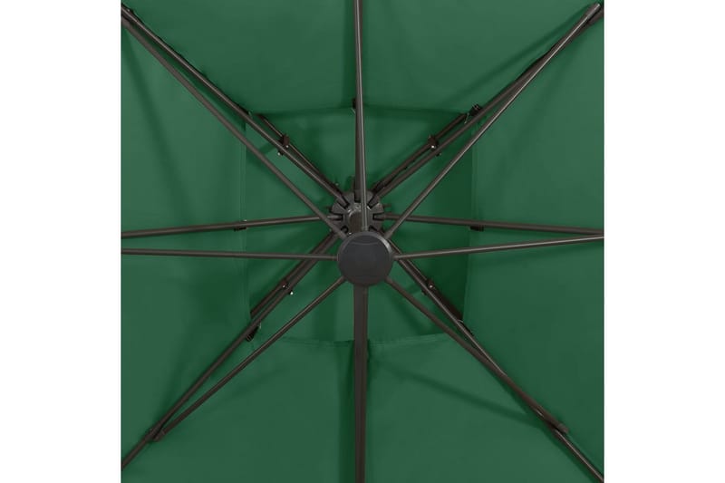 Frihängande parasoll med ventilation 300x300 cm grön - Grön - Hängparasoll
