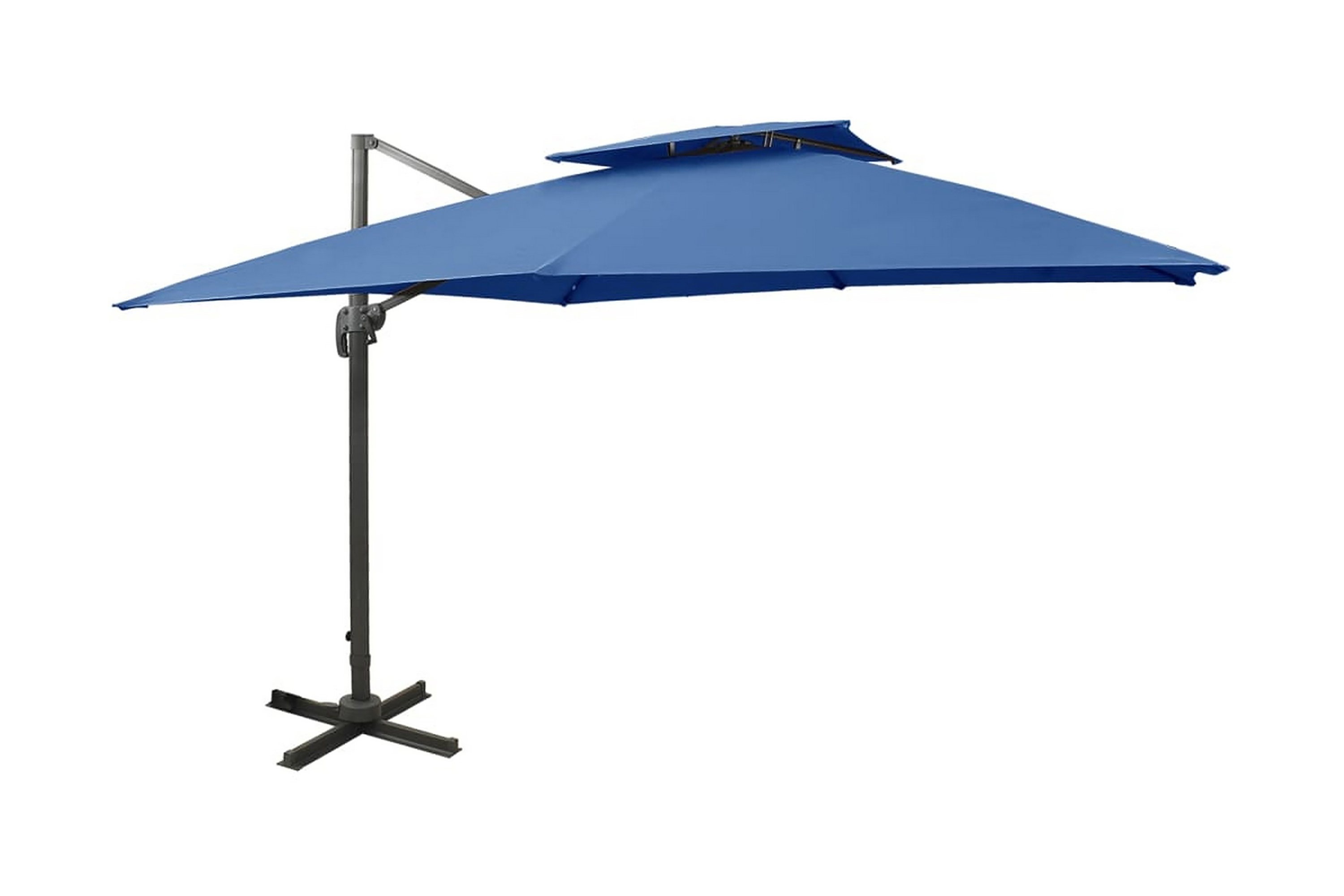 Frihängande parasoll med ventilation 300×300 cm azurblå – Blå