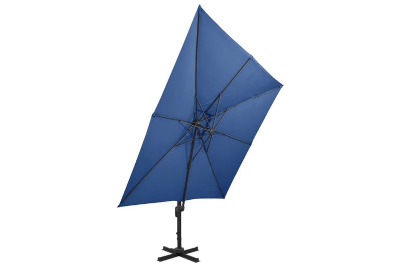 Frihängande parasoll med ventilation 300x300 cm azurblå - Blå - Utemöbler - Solskydd - Parasoll - Hängparasoll