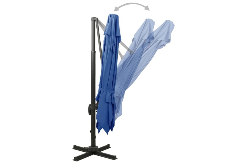 Frihängande parasoll med ventilation 300x300 cm azurblå - Blå - Utemöbler - Solskydd - Parasoll - Hängparasoll