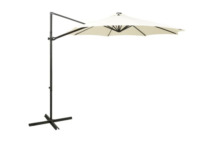 Frihängande parasoll med stång och LED sand 300 cm - Hängparasoll