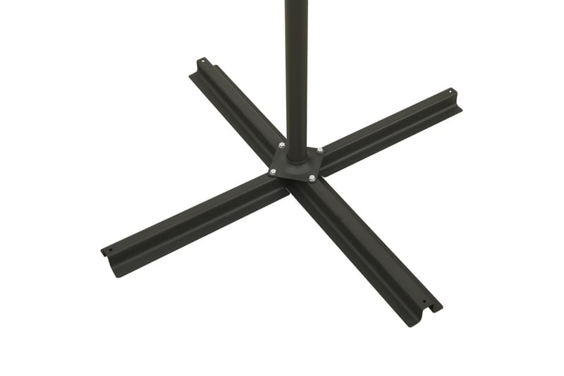 Frihängande parasoll med stång och LED svart 300 cm - Svart - Utemöbler - Solskydd - Parasoll - Hängparasoll