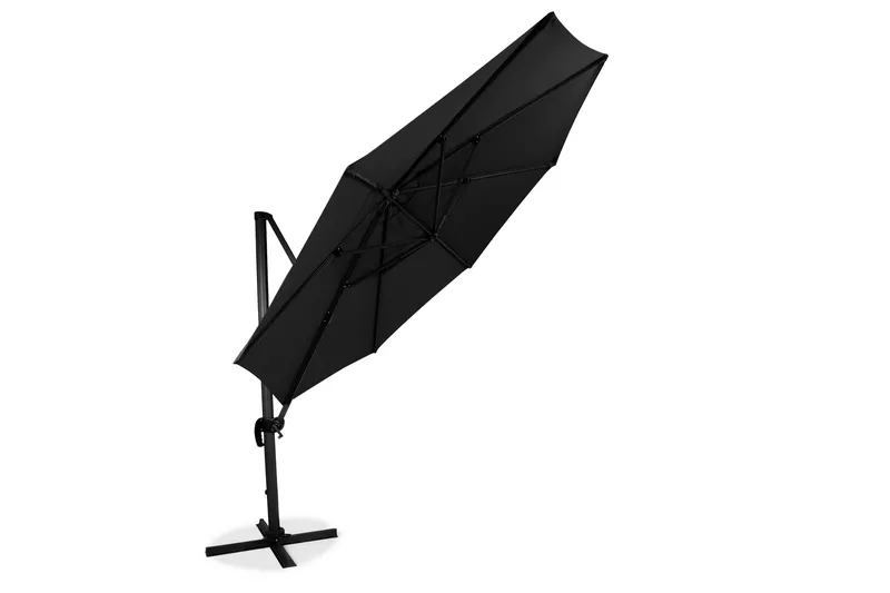 Hillerstorp Sidewinder Hängparasoll XL 350cm - Svart - Utemöbler - Solskydd - Parasoll - Hängparasoll