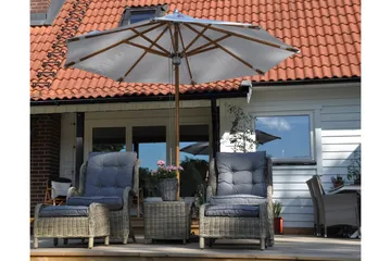 Lyon Parasoll 300 cm Olefin Offwhite - Fritab - Utemöbler - Solskydd - Parasoll - Strandparasoll