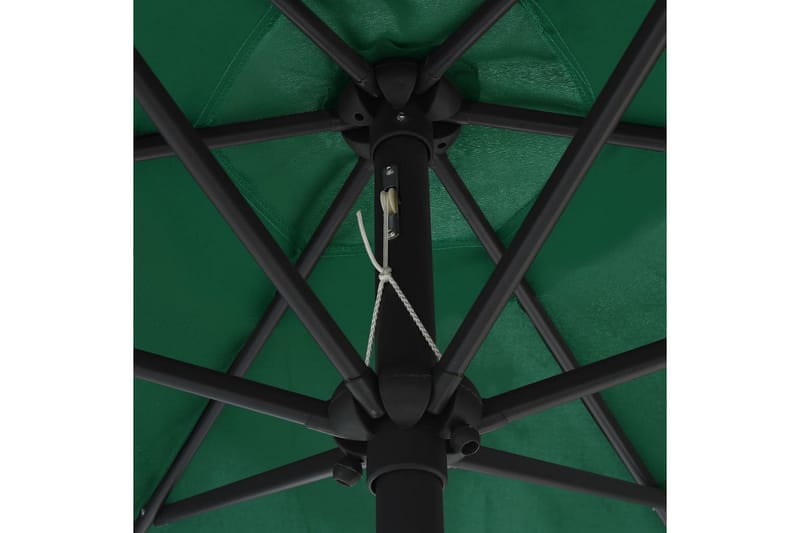 Parasoll med LED-lampor och aluminiumstång 270 cm grön - Grön - Parasoll