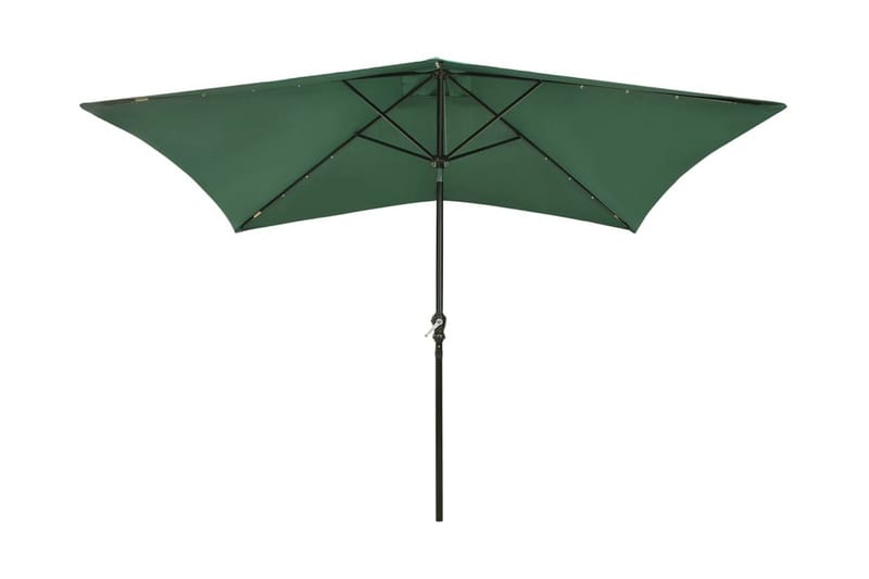 Parasoll med LED och stålstång 2x3 m grön - Grön - Utemöbler - Solskydd - Parasoll