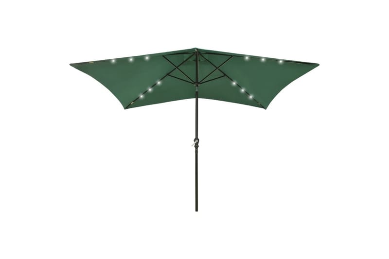 Parasoll med LED och stålstång 2x3 m grön - Grön - Utemöbler - Solskydd - Parasoll