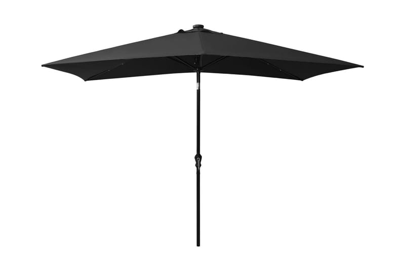 Parasoll med LED och stålstång 2x3 m svart - Svart - Utemöbler - Solskydd - Parasoll