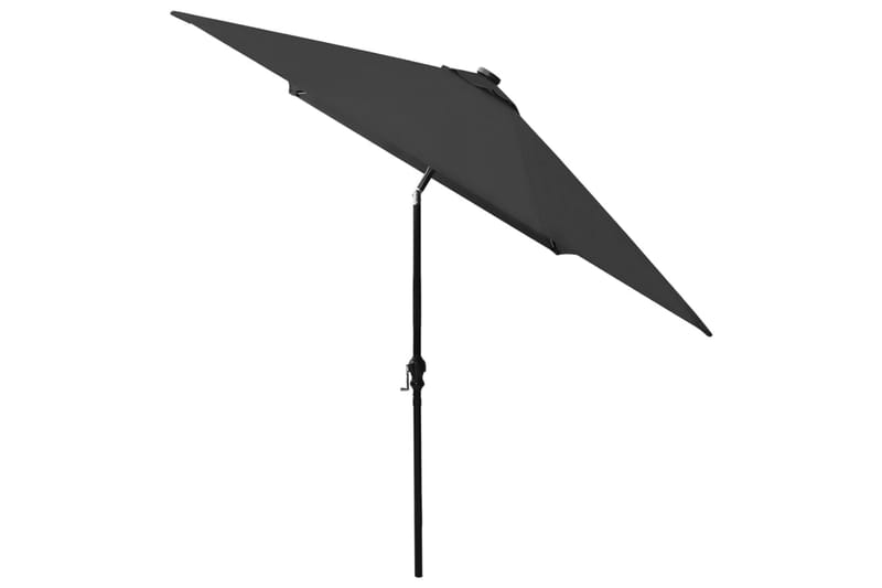 Parasoll med LED och stålstång 2x3 m svart - Svart - Parasoll