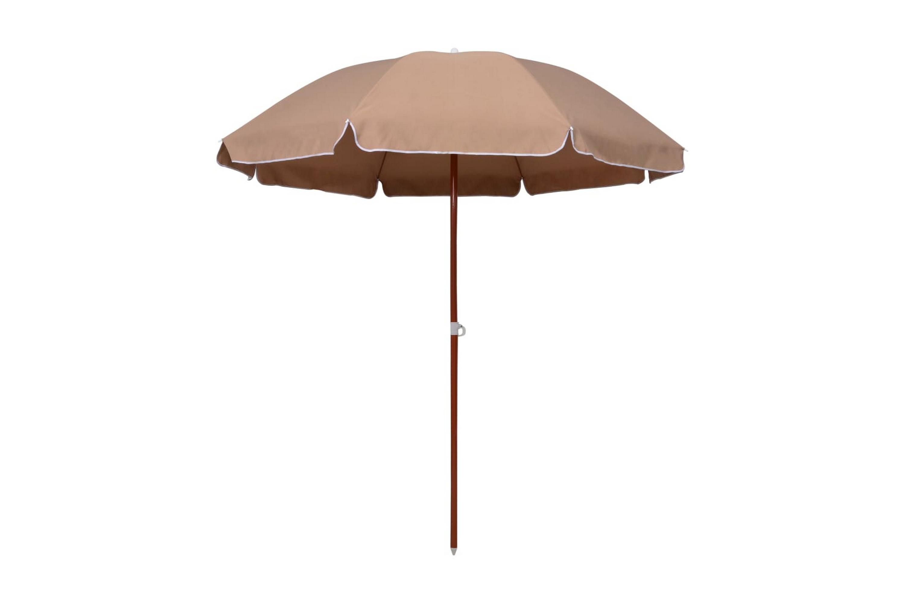 Parasoll med stålstång 240 cm taupe – Brun