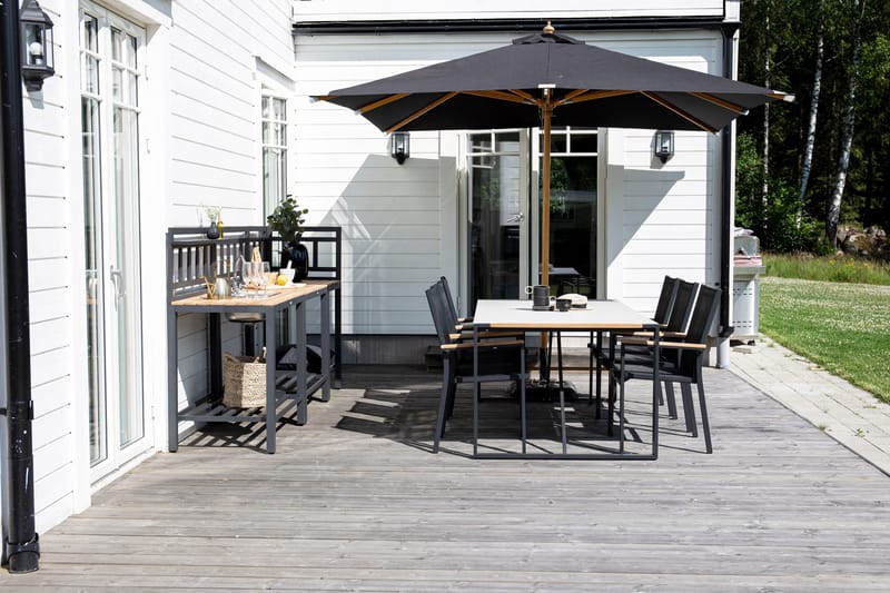 Naxos Parasoll 300 cm Svart/Natur - Venture Home - Utemöbler - Solskydd - Parasoll