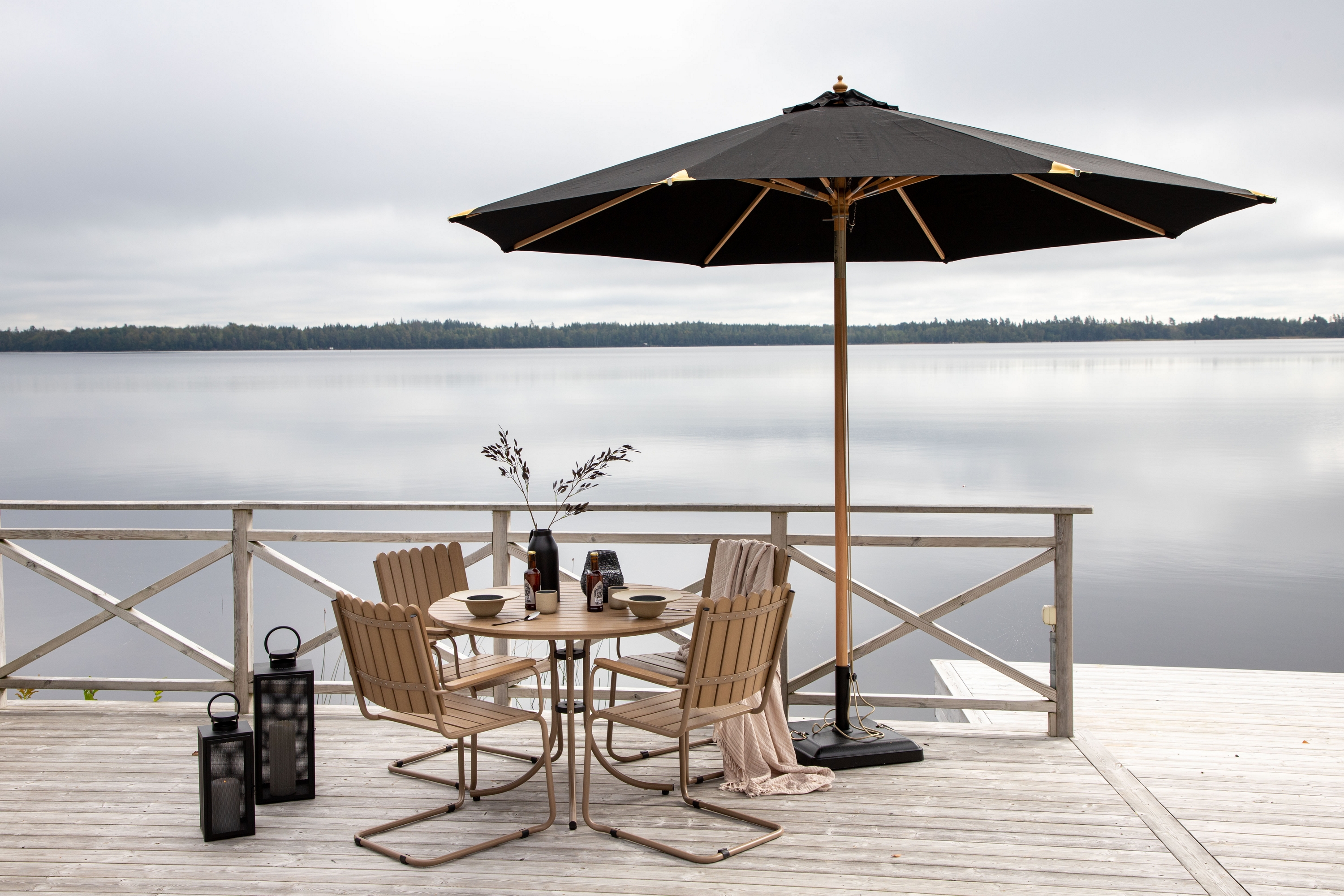 nypo parasoll 330 cm - svart