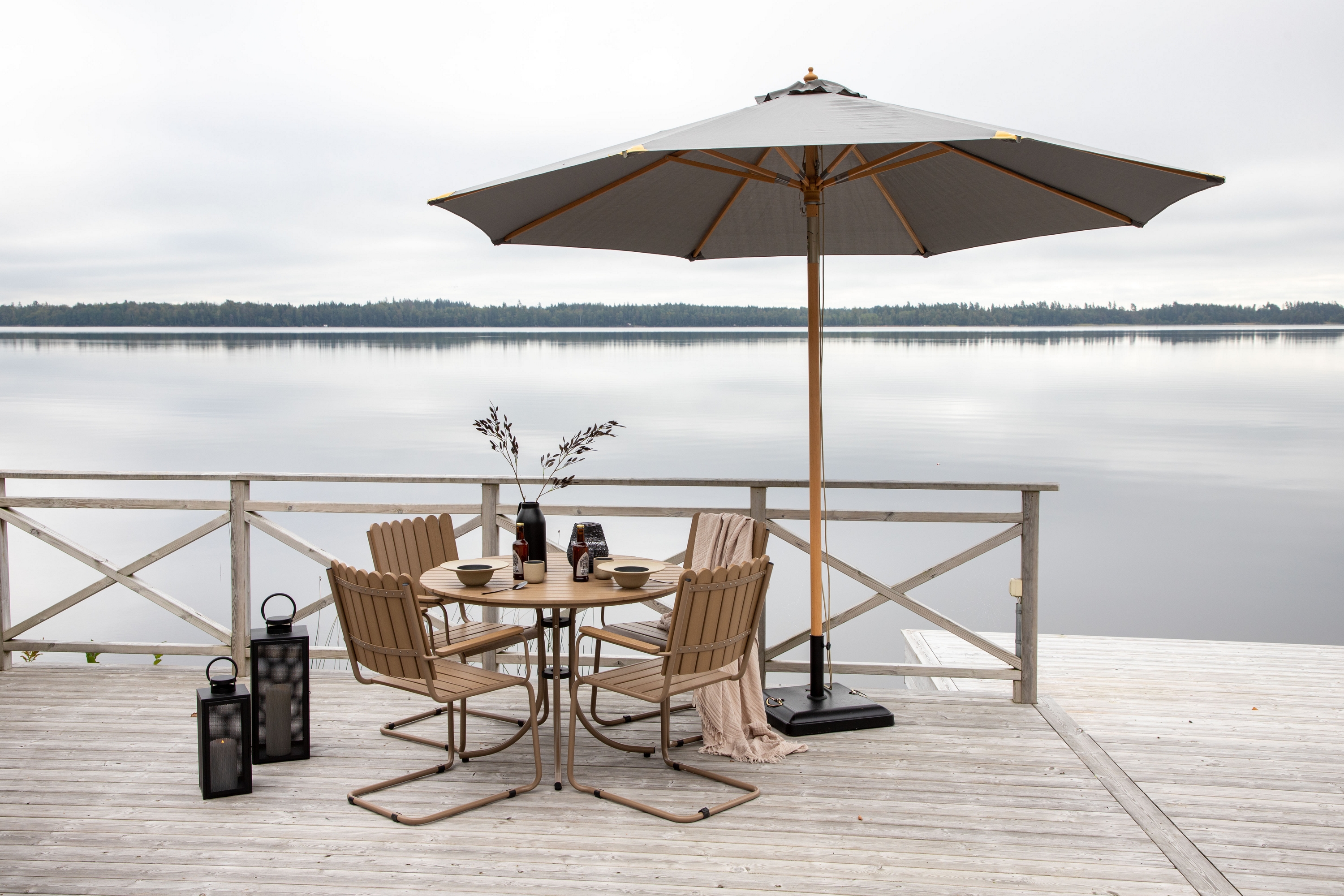 nypo parasoll 330 cm - grå