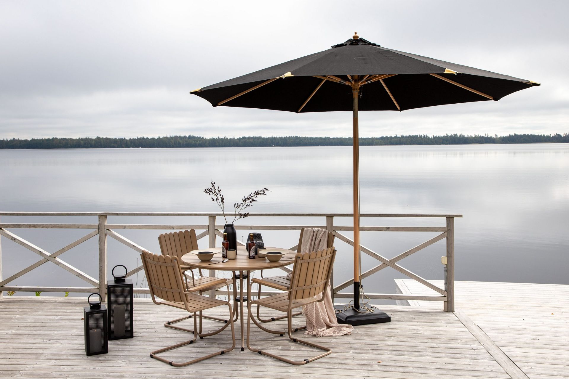 nypo parasoll 330 cm - svart