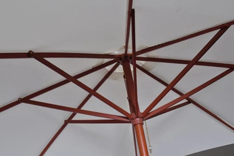 Parasoll 300x258 cm Sandvit - Vit - Utemöbler - Solskydd - Parasoll