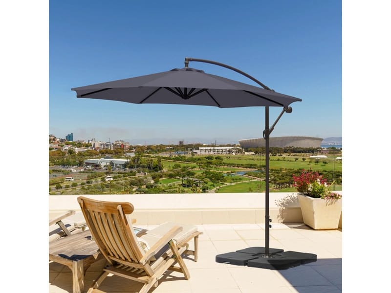 Parasoll för utomhusbruk PALMA Ø3 m - grå - Utemöbler - Solskydd - Parasoll - Hängparasoll