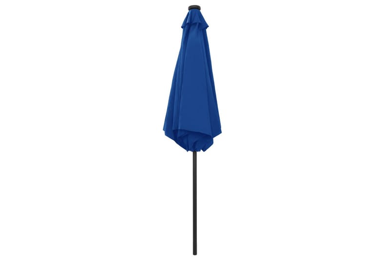 Parasoll med LED-lampor och aluminiumstång 270 cm azurblå - Blå - Utemöbler - Solskydd - Parasoll