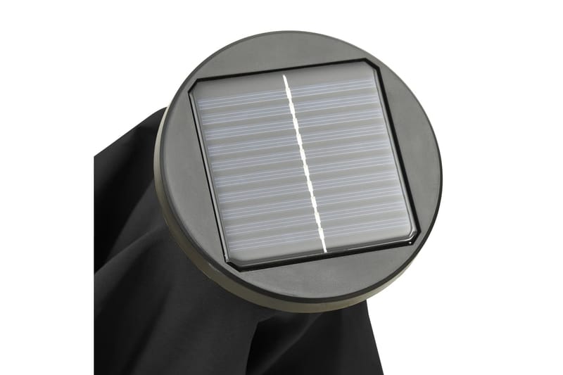 Parasoll med LED-lampor svart 200x211 cm aluminium - Svart - Utemöbler - Solskydd - Parasoll