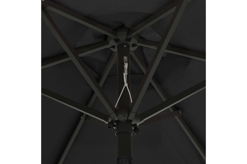 Parasoll med LED-lampor svart 200x211 cm aluminium - Svart - Utemöbler - Solskydd - Parasoll