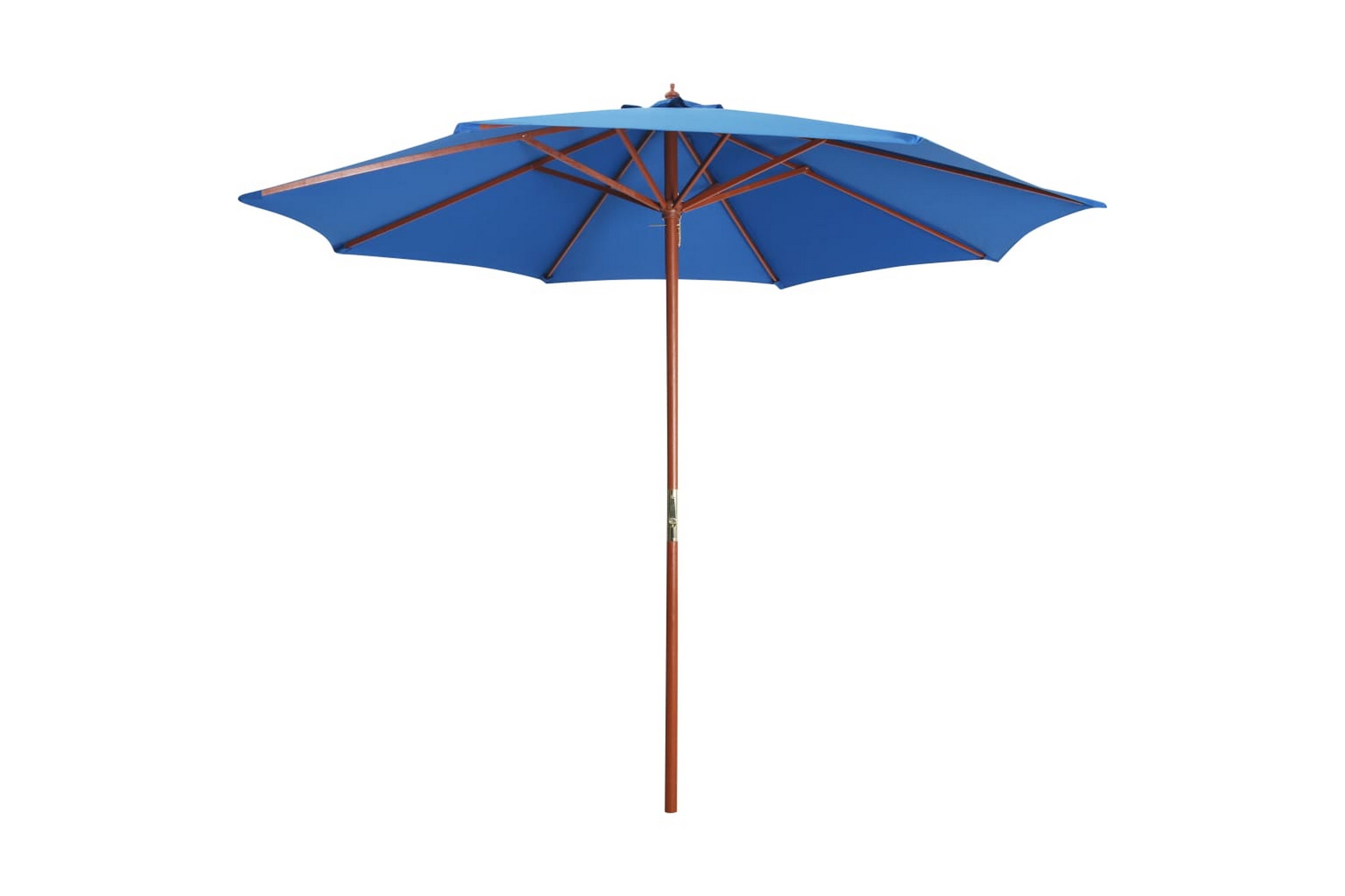 Parasoll med trästolpe 300×258 cm blå – Blå
