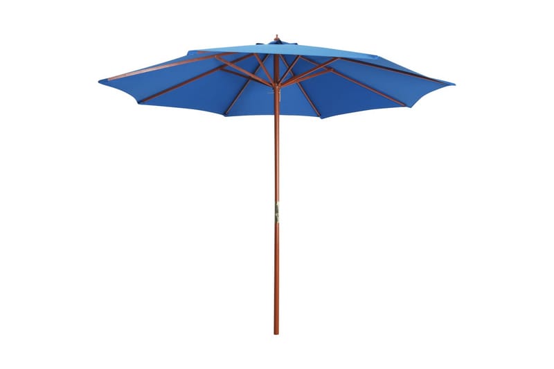 Parasoll med trästolpe 300x258 cm blå - Parasoll