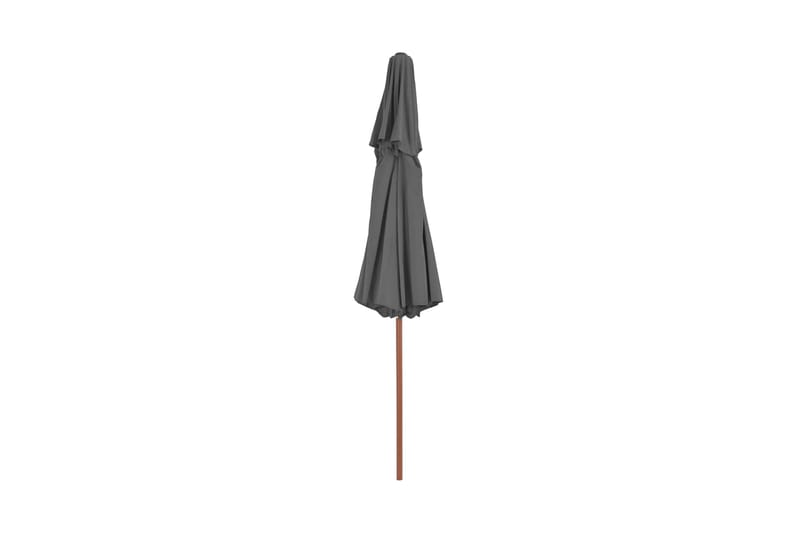 Parasoll med två nivåer 270 cm trästång antracit - Grå - Utemöbler - Solskydd - Parasoll
