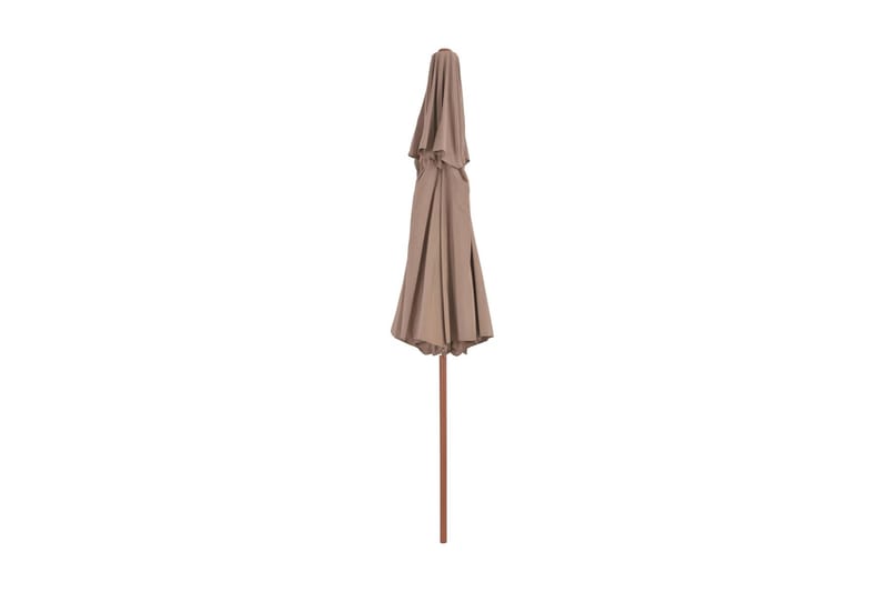 Parasoll med två nivåer 270 cm trästång taupe - Brun - Utemöbler - Solskydd - Parasoll