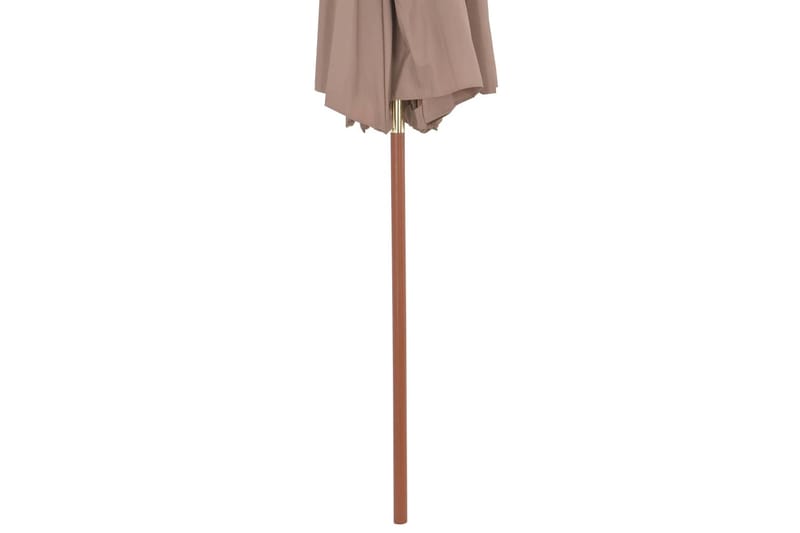 Parasoll med två nivåer 270 cm trästång taupe - Brun - Utemöbler - Solskydd - Parasoll