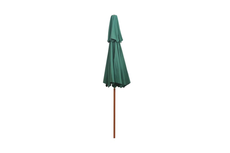 Parasoll med två nivåer 270x270 cm trästång grön - Grön - Utemöbler - Solskydd - Parasoll