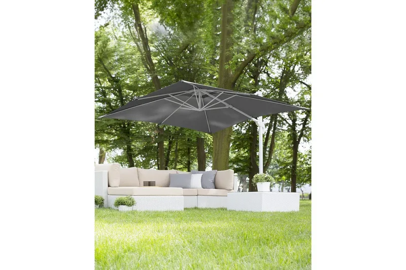 Parasoll Monza - Grå, vit - Utemöbler - Solskydd - Parasoll - Hängparasoll