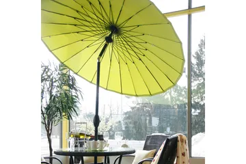 Parasoll SHANGHAI D213cm med vev aluminiumben - Grön/Svart - Utemöbler - Solskydd - Parasoll - Strandparasoll