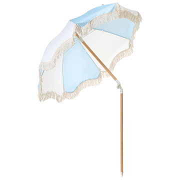 Parasoll utomhus 155 cm Mondello - vit/blå - Utemöbler - Solskydd - Parasoll - Strandparasoll