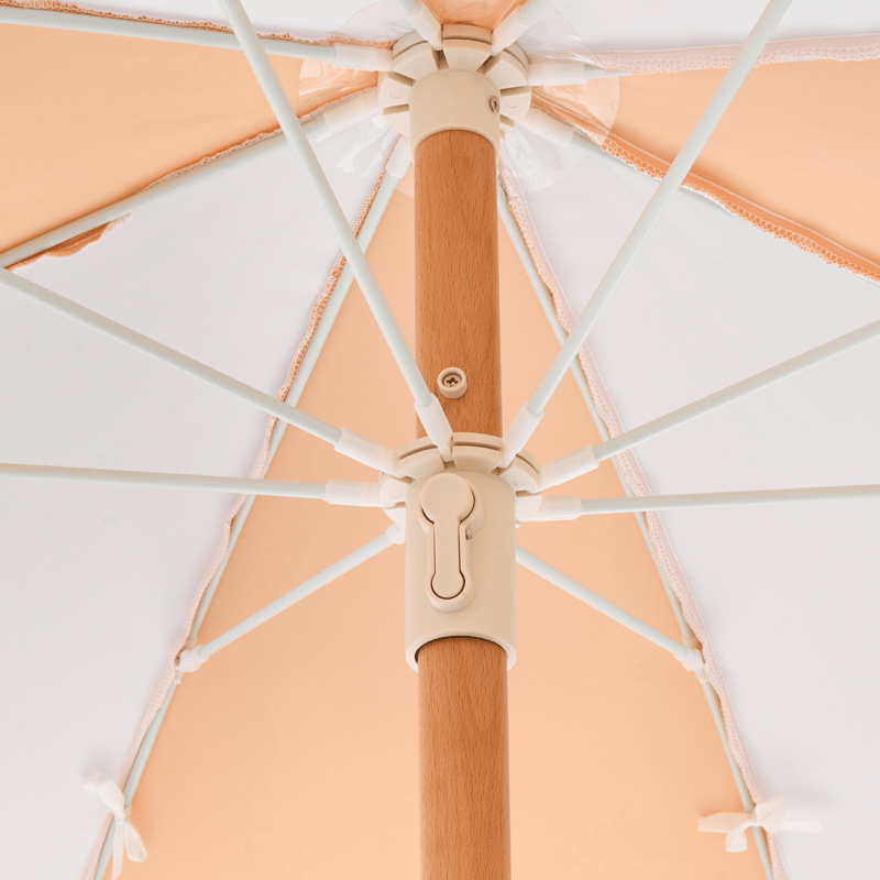 Parasoll utomhus 155 cm Mondello - vit/orange - Utemöbler - Solskydd - Parasoll - Strandparasoll