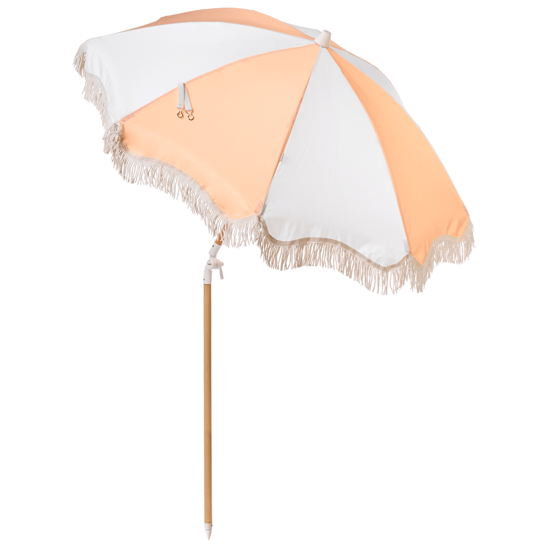 Parasoll utomhus 155 cm Mondello - vit/orange - Utemöbler - Solskydd - Parasoll - Strandparasoll