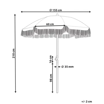 Parasoll utomhus 155 cm Mondello - vit/svart - Utemöbler - Solskydd - Parasoll - Strandparasoll