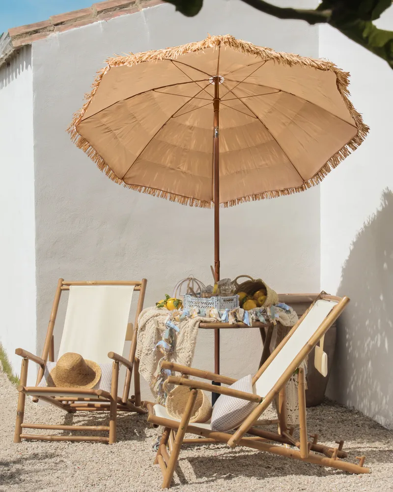 Parasoll utomhus 175 cm Civetta - naturlig/brun - Utemöbler - Solskydd - Parasoll - Balkongparasoll