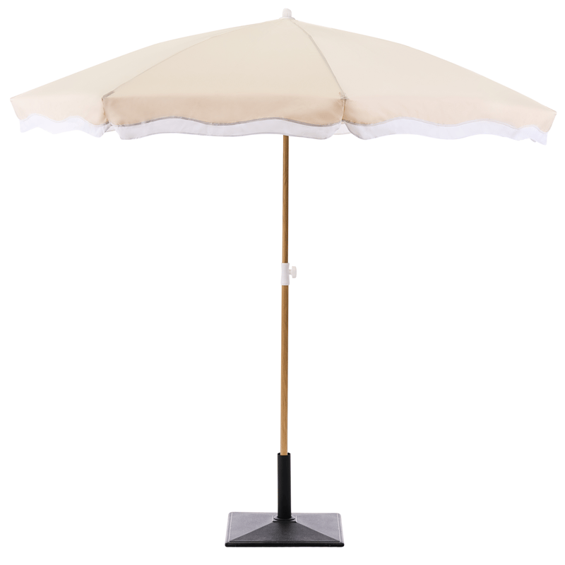 Parasoll utomhus 232 cm Sestriere - beige/vit/brun - Utemöbler - Solskydd - Parasoll - Balkongparasoll