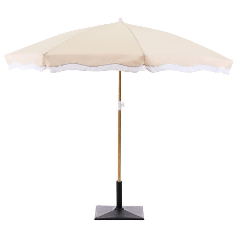 Parasoll utomhus 232 cm Sestriere - beige/vit/brun - Utemöbler - Solskydd - Parasoll - Balkongparasoll